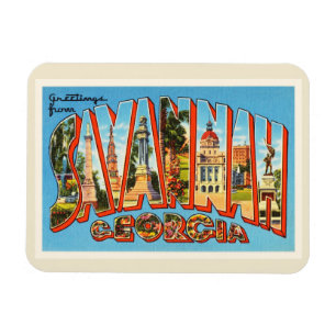 Souvenir för SavannahGeorgia GA gammal vintage Magnet