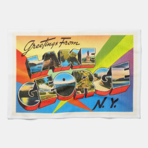 Souvenir för sjöGeorge New York NY vintage resor Kökshandduk