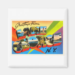 Souvenir för sjöGeorge New York NY vintage resor Magnet