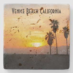 Souvenir för Venedig strandKalifornien solnedgån Underlägg Sten