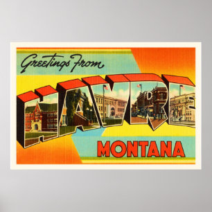 Souvenir för vintage resor för Havre Montana MT Poster