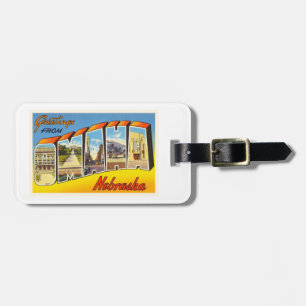 Souvenir för vintage resor för Omaha Nebraska NE Bagagebricka