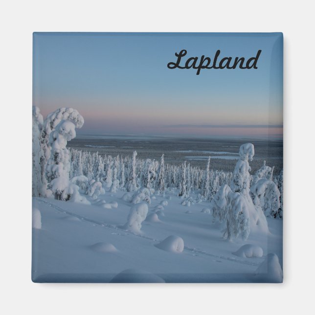 Souvenir Forêt enneigée de Laponie Magnet (Framsidan)