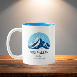 Souvenir från Sun Valley Idaho skidort Två-Tonad Mugg