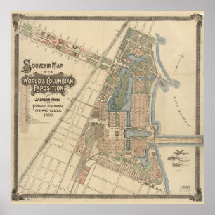Souvenir karta i World's Columbian Exposition a Poster