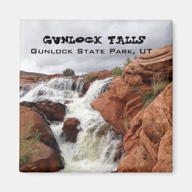 Souvenir Magnet—Gunlock Falls, Gunlock State Park Magnet (Framsidan)