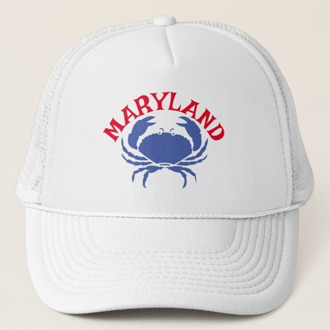Souvenir Maryland Blue Crab Travel Rött vitt blått Keps (Framsida)