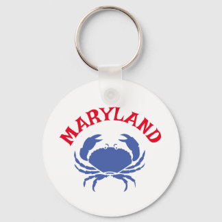 Souvenir Maryland Blue Crab Travel Rött vitt blått Nyckelring