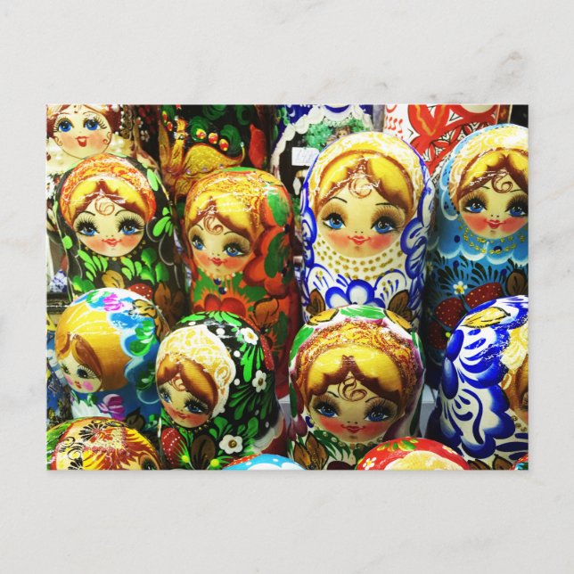 Souvenir Matryoshka Dockor Foto Vykort (Framsida)