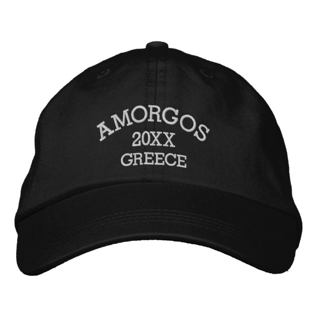 Souvenir of Amorgos Greece Broderad Keps (Framsida)