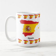 Souvénirdesign med Spaniens flagga på kartan