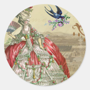 Souvenirs de Versailles Kuvert Seal Runt Klistermärke