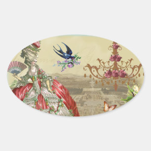 Souvenirs de Versailles Ovalt Klistermärke