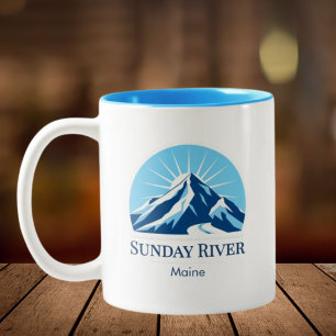 Souvernir från skidorten Sunday River Maine Två-Tonad Mugg