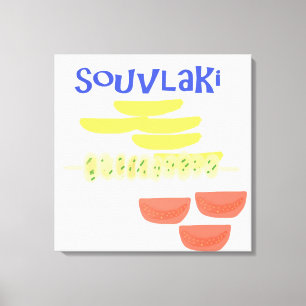 souvlaki greek food-målning konst canvastryck