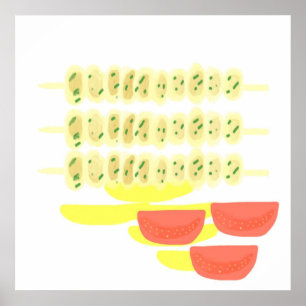 souvlaki greek food-målning konst poster