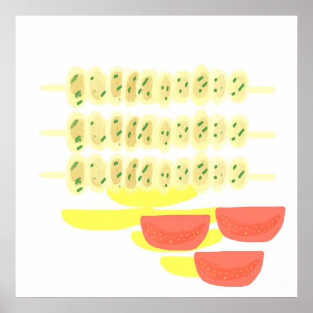 souvlaki greek food-målning konst poster (Framsidan)