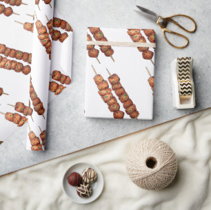 Souvlaki Kött Gris Skewer grekiska Fast Food Greec Presentpapper