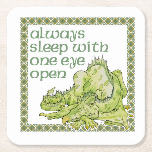 Sov alltid med en öga öppen underlägg papper kvadrat