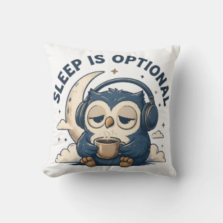 Sov är valfritt Söt Uggle Kaffeälskare Kudde