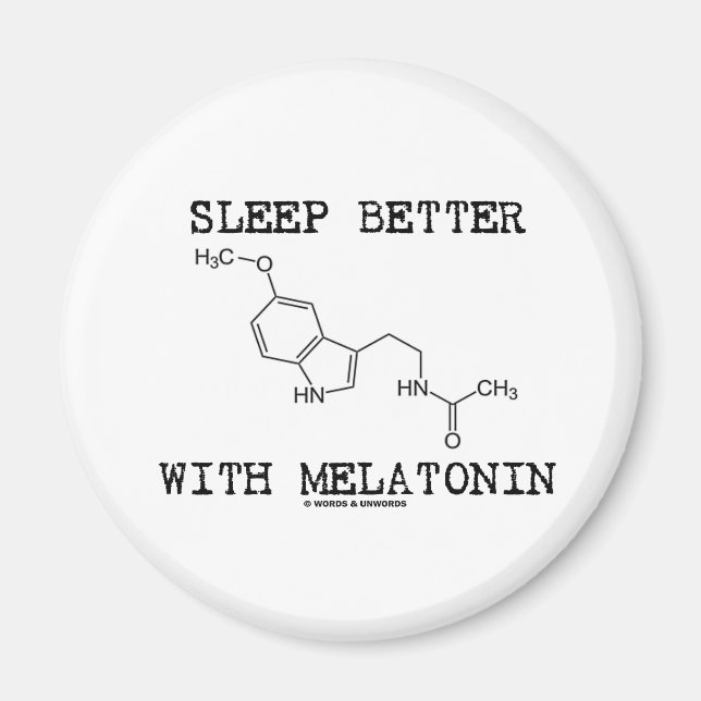 Sov bättre med melatonin (kemisk molekyl) magnet (Framsidan)