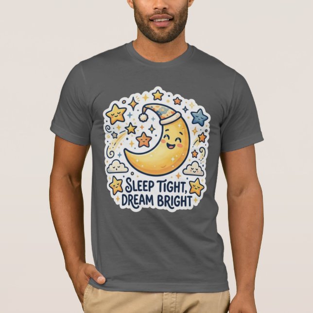 Sov Gott Måne & Stjärnor – Drömsk Himmelsk Barn T Shirt (Framsida)
