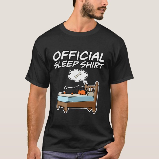 Sov I Dachshund I Wiener Hund T Shirt (Framsida)