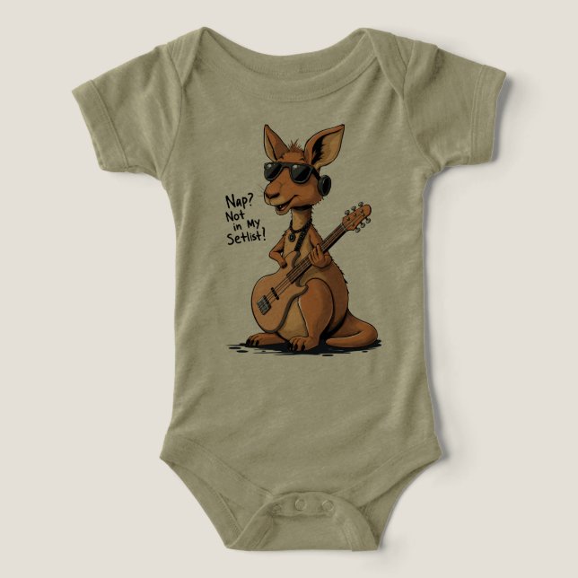 Sov inte i min spelordning Rollig Rock Kanguru Bas T Shirt (Design Framsida)