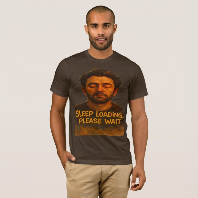 Sov laddar vänligen vänta Rollig T-shirt (Hel framsida)