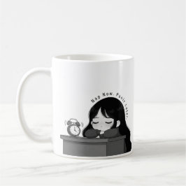 Sov Nu Panik Sen Relaterbar Chibi Flickillustratio Kaffemugg