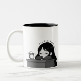 Sov Nu Panik Sen Relaterbar Chibi Flickillustratio Två-Tonad Mugg