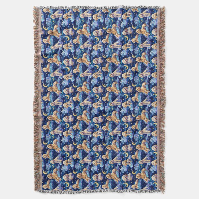 Sov Toile de Jouy kastkudde - Goldendoodle Filt (Framsidan Vertikal)
