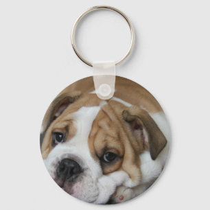 Sova bulldoggen Keychain Nyckelring