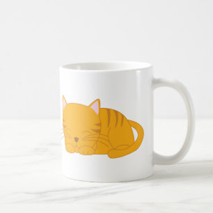 Sova den orange tabby katt kaffemugg