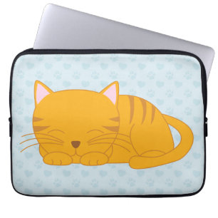 Sova den orange tabby katt laptop sleeve