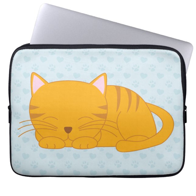 Sova den orange tabby katt laptop sleeve (Framsidan)