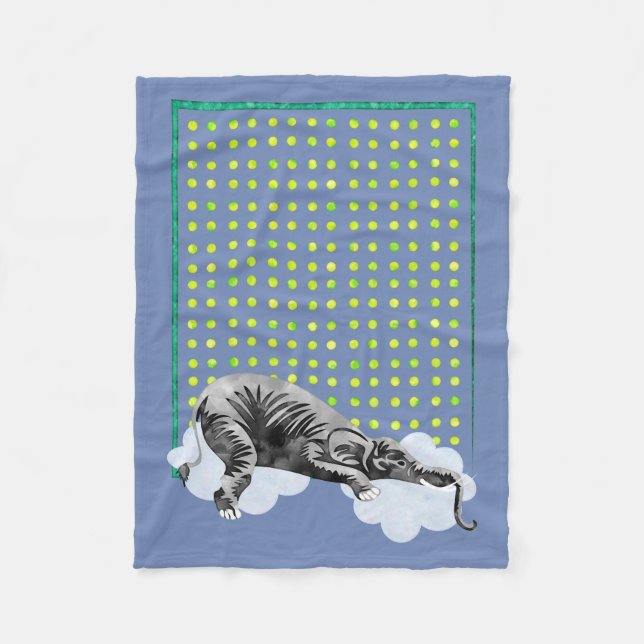 Sova elefantbabyfilten fleecefilt (Framsidan)