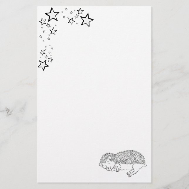 Sova igelkottpapper brevpapper (Framsida)