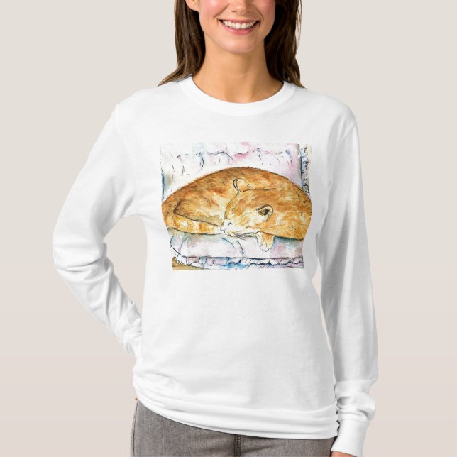 Sova kattlångärmadT-tröja T Shirt (Framsida)