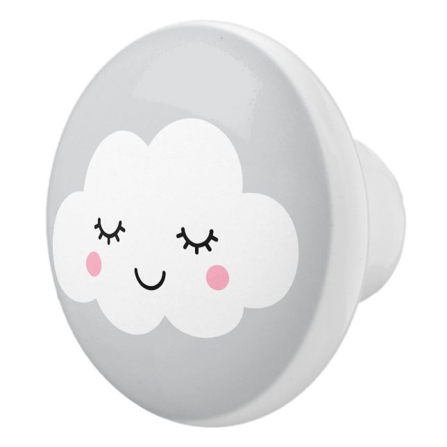 Sova molnet på grå bakgrundsdörrknopp knopp (Höger)