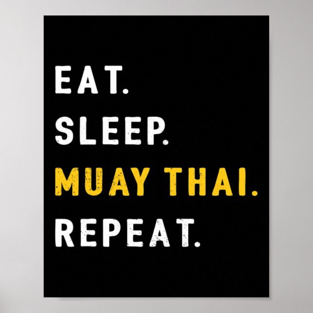 Sova Muay Thai Rolig Mma Kickboxning Äta  Poster (Framsidan)