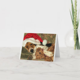 Sova nyfiken för Santa Beaglehund - tack Helgkort