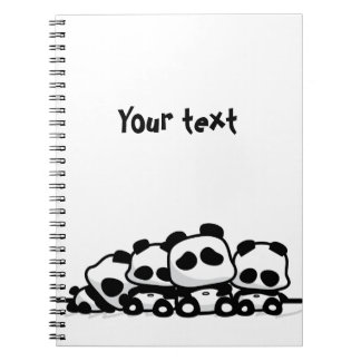 Sova Pandas Anteckningsbok Med Spiral