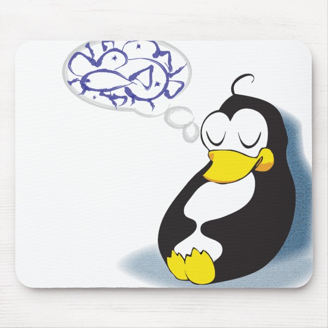sova pingvinet som drömm om fiskmousepad musmatta (Framsidan)
