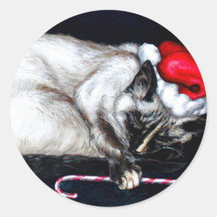 Sova Santa klor Runt Klistermärke