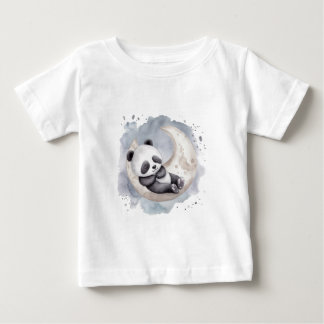 Sovande akvarell halvmåne baby panda t shirt
