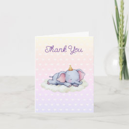 Sovande baby elefant Baby Shower Tacksamhetskort Tack Kort