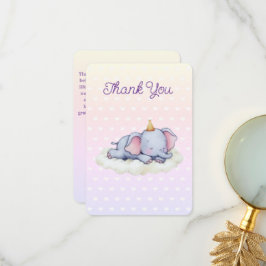 Sovande baby elefant Baby Shower Tacksamhetskort Tack Kort