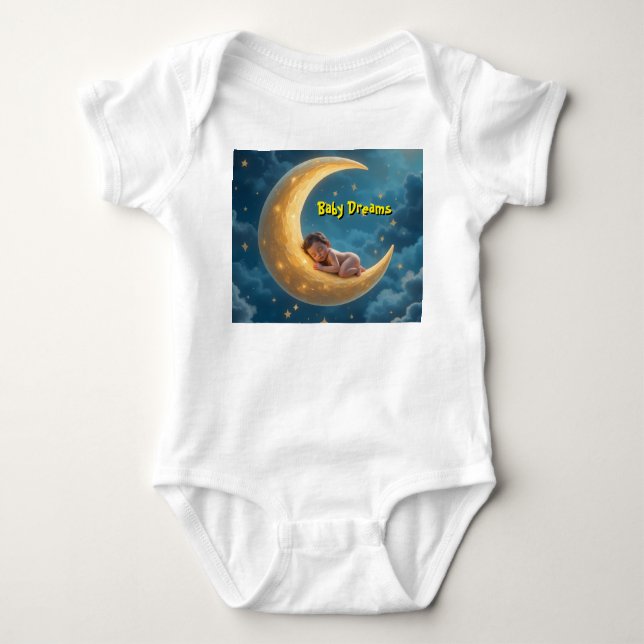 Sovande baby moon t-shirt (vit) (Framsida)