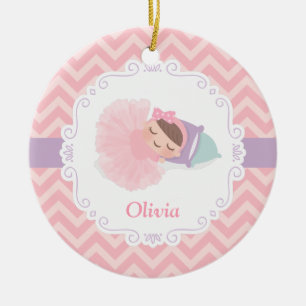 Sovande ballerina babyflicka personlig ornament